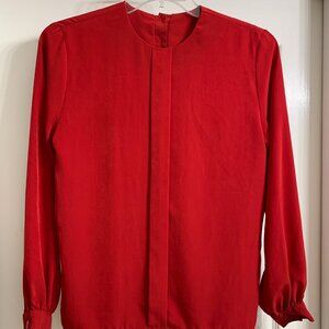 Howard Wolf Vintage Women's Red Dress Blouse, Size 4